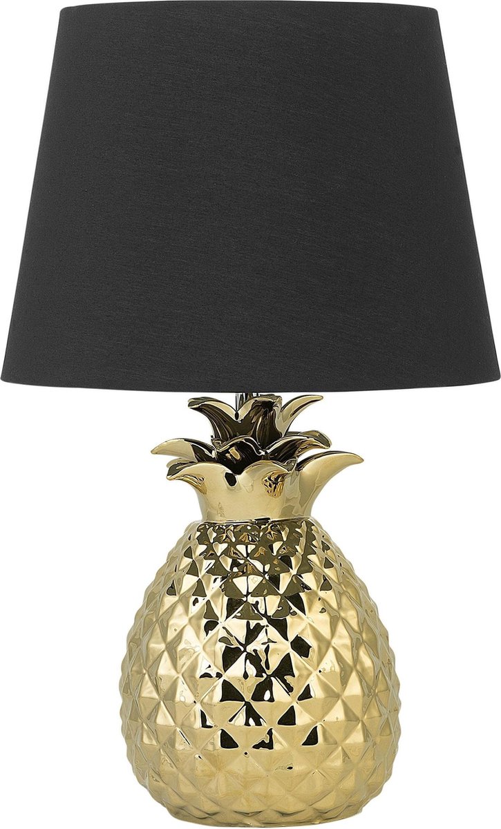 Beliani Pineapple Tafellamp Keramiek 32 X 32 Cm - Goud