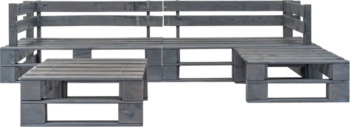 Vidaxl 4-delige Loungeset Pallet Met Rode Kussens Hout - Rood