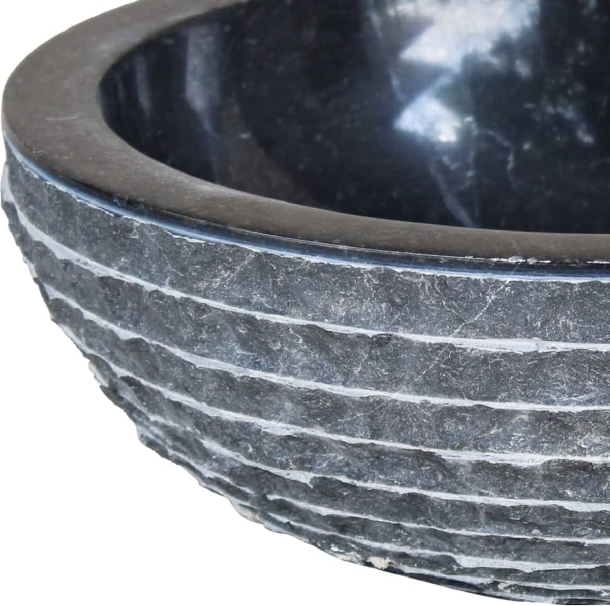 Vidaxl Wastafel 40 Cm Marmer - Zwart
