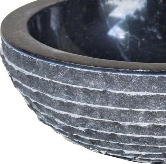 Vidaxl Wastafel 40 Cm Marmer - Zwart