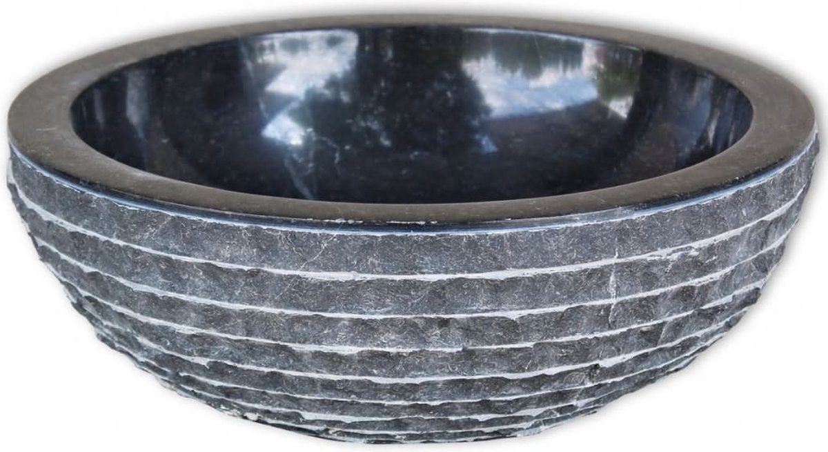 Vidaxl Wastafel 40 Cm Marmer - Zwart