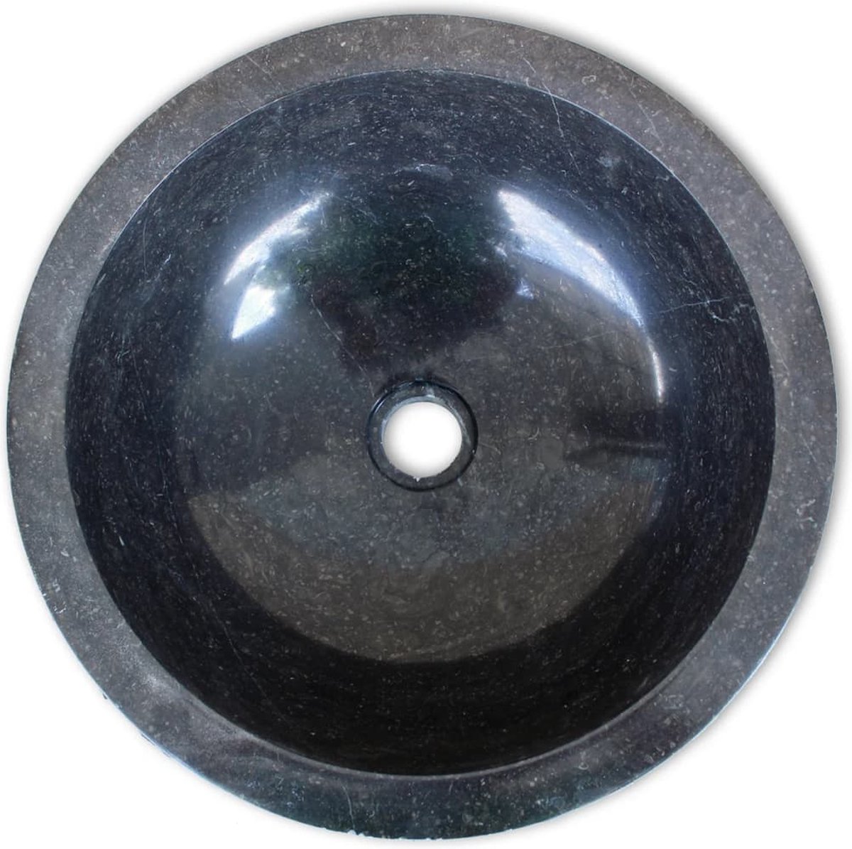 Vidaxl Wastafel 40 Cm Marmer - Zwart