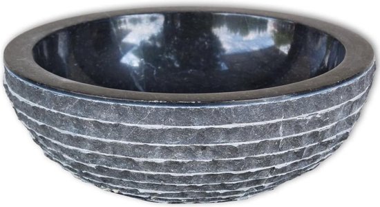 Vidaxl Wastafel 40 Cm Marmer - Zwart