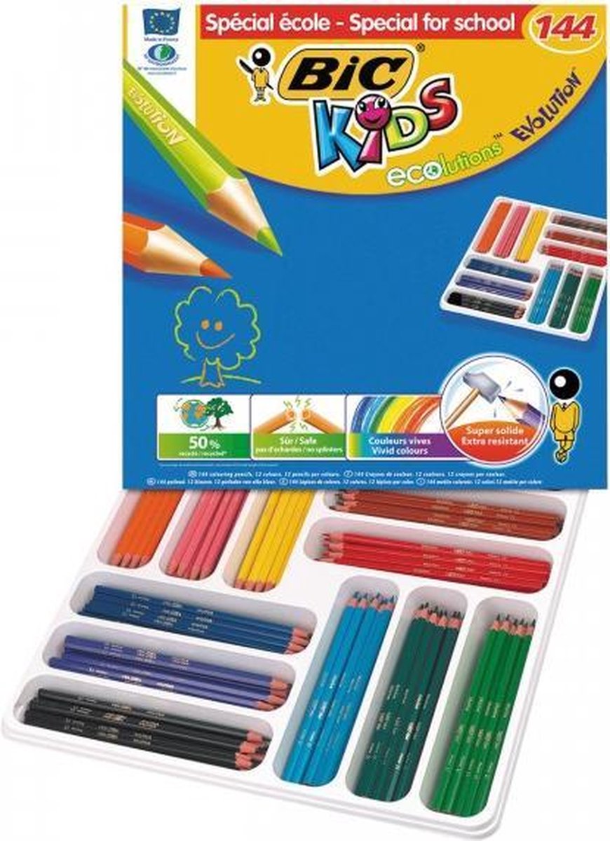 Bic Kids Kleurpotlood Ecolutions Evolution 144 Potloden (Classpack)