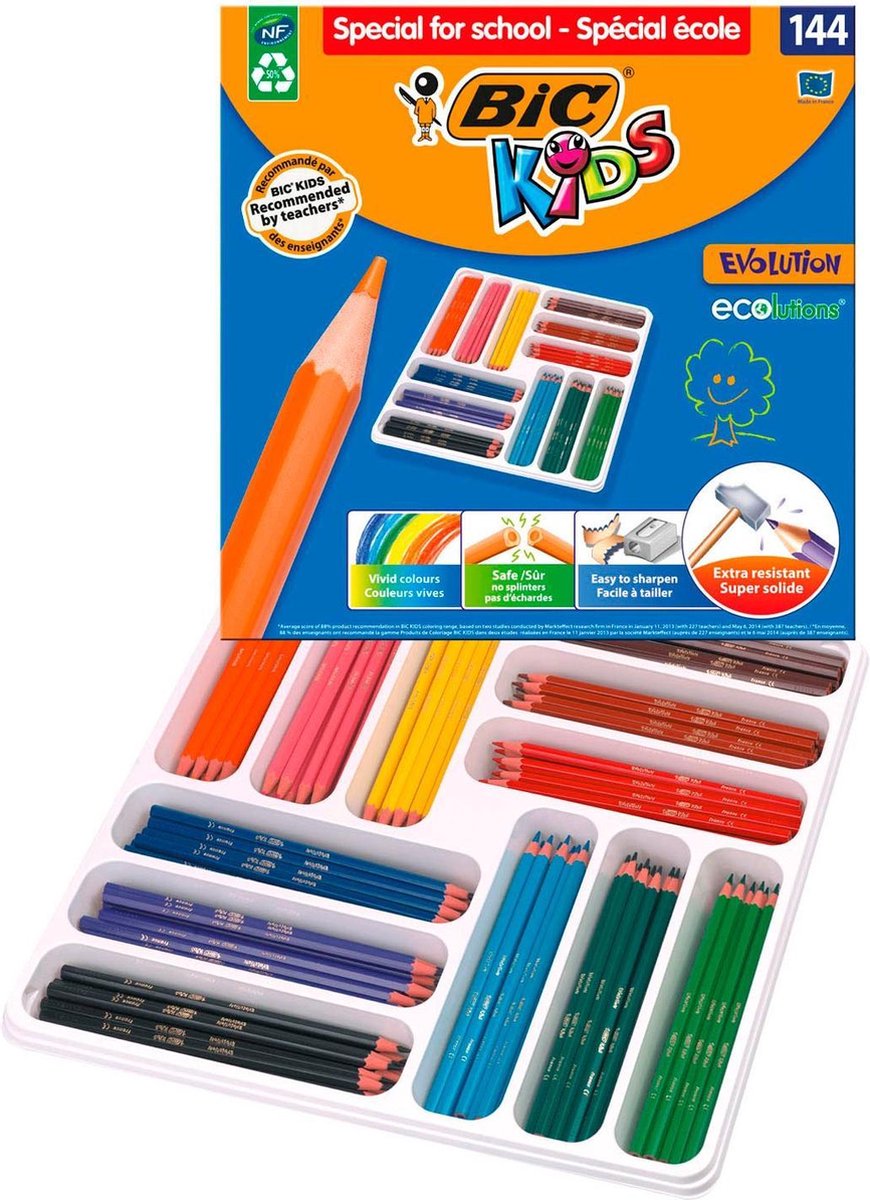 Bic Kids Kleurpotlood Ecolutions Evolution 144 Potloden (Classpack)
