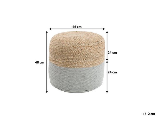 Beliani Dalama Poef Katoen 46 X 46 Cm - Grijs