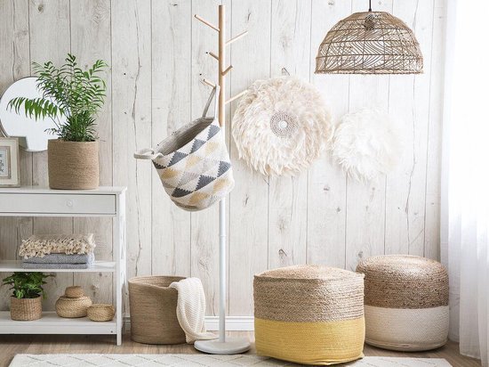 Beliani Dalama Poef Katoen 46 X 46 Cm - Grijs