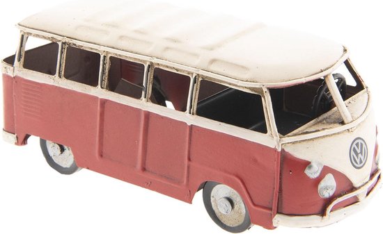 Clayre & Eef Vw Bus Model Licentie 14*6*6 Cm Ijzer Staand Vw Camper-busje 6y2995 - Rood