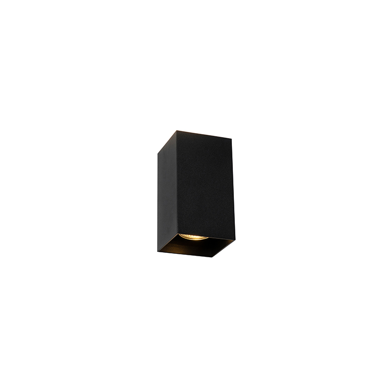 QAZQA Design vierkante wandlamp - Sabbir - Zwart