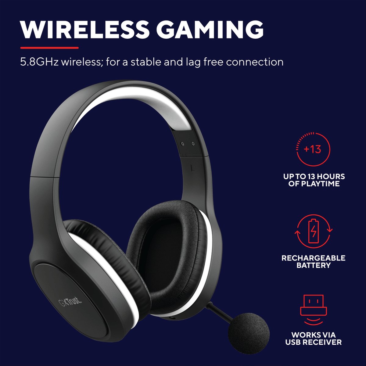 Trust gaming headset GXT391 Thian - Zwart