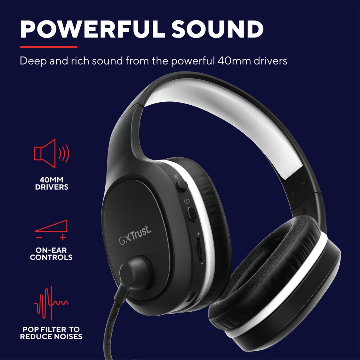 Trust gaming headset GXT391 Thian - Zwart