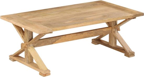 Vidaxl Salontafel 110x60x40 Cm Massief Mangohout - Bruin