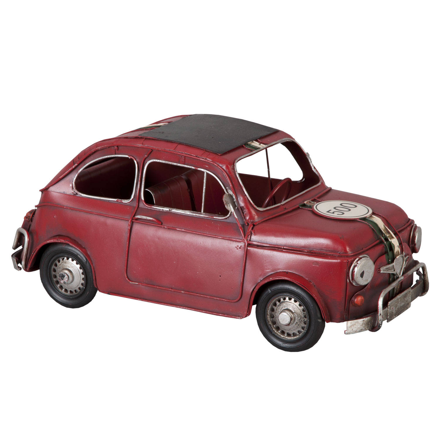 Clayre & Eef Model Auto 31*15*14 Cm Ijzer / Kunststof Staand Ijzeren Italiaanse Auto 6y1098 - Rood