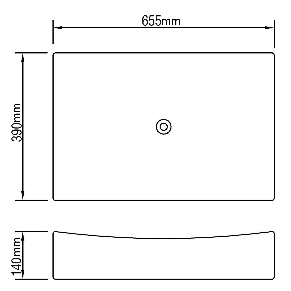 Keramische Wasbak Schaalvormig Hoogglans - Wit