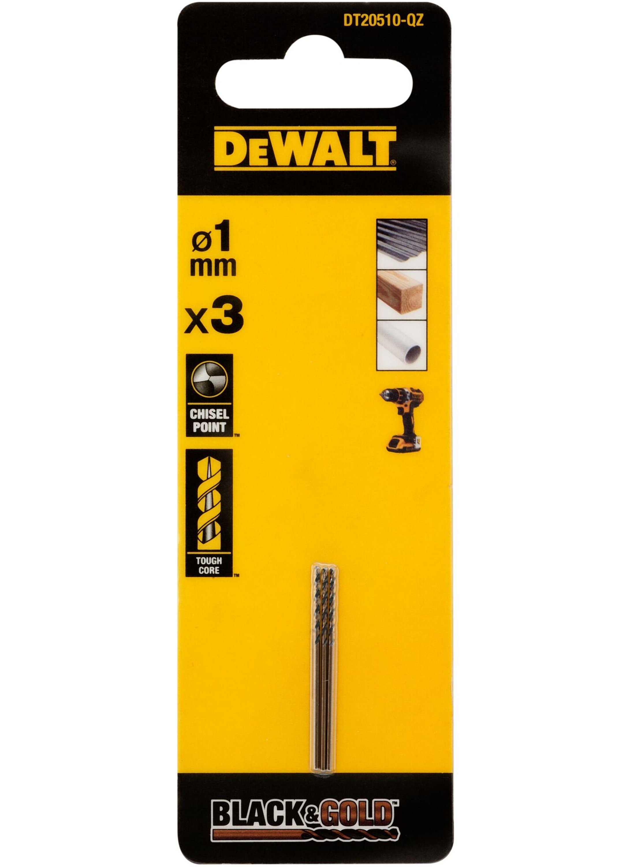 DeWalt Black & Gold Metaalboor | 1 mm - DT20510-QZ