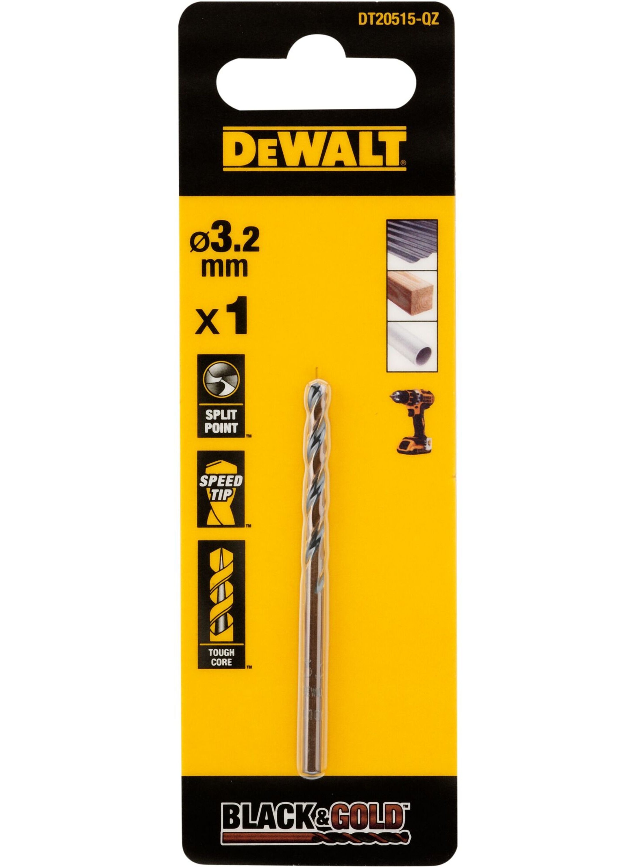 DeWalt Black & Gold Metaalboor | 3,2 mm - DT20515-QZ