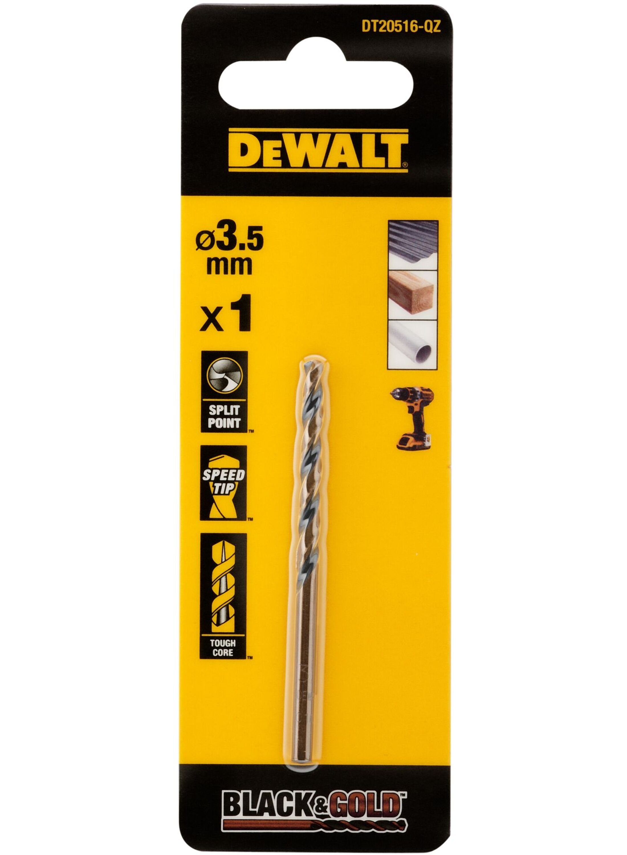 DeWalt Black & Gold Metaalboor | 3,5 mm - DT20516-QZ