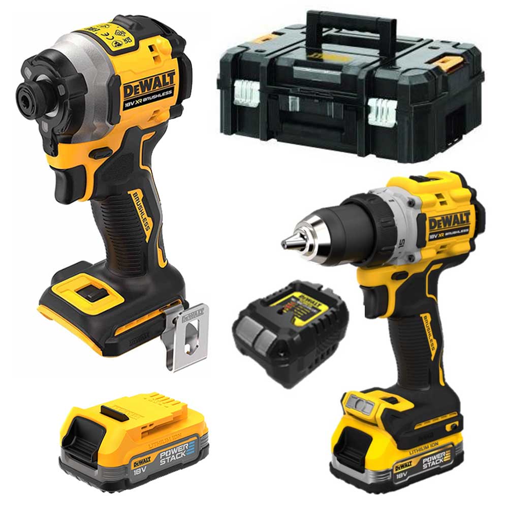 DeWalt DCK2050E2T-QW - 18V XR GR3 Brushless Combiset | DCD805 en DCF850 | 2x POWERSTACK | in TSTAK