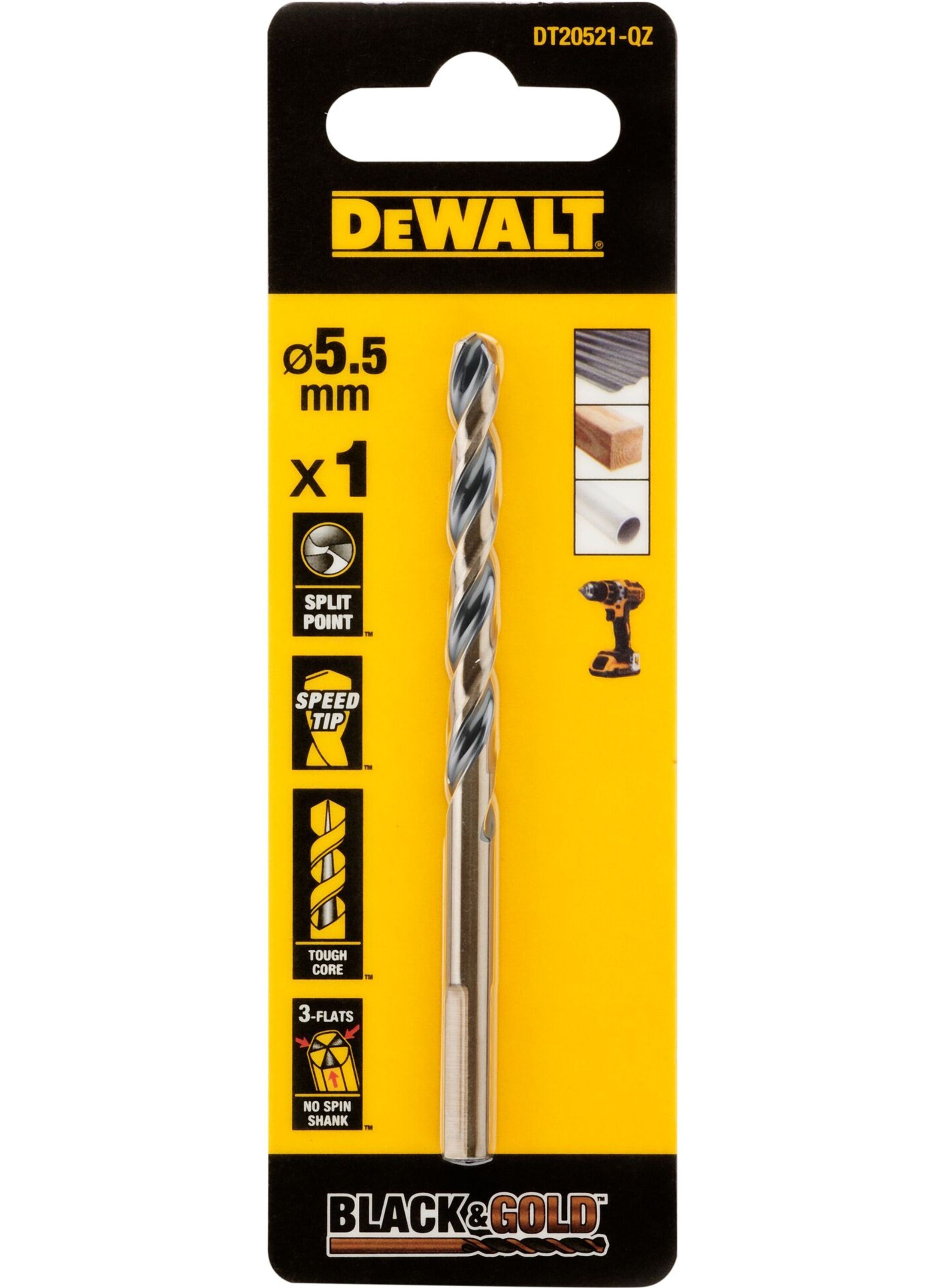 DeWalt Black & Gold Metaalboor | 5,5 mm - DT20521-QZ