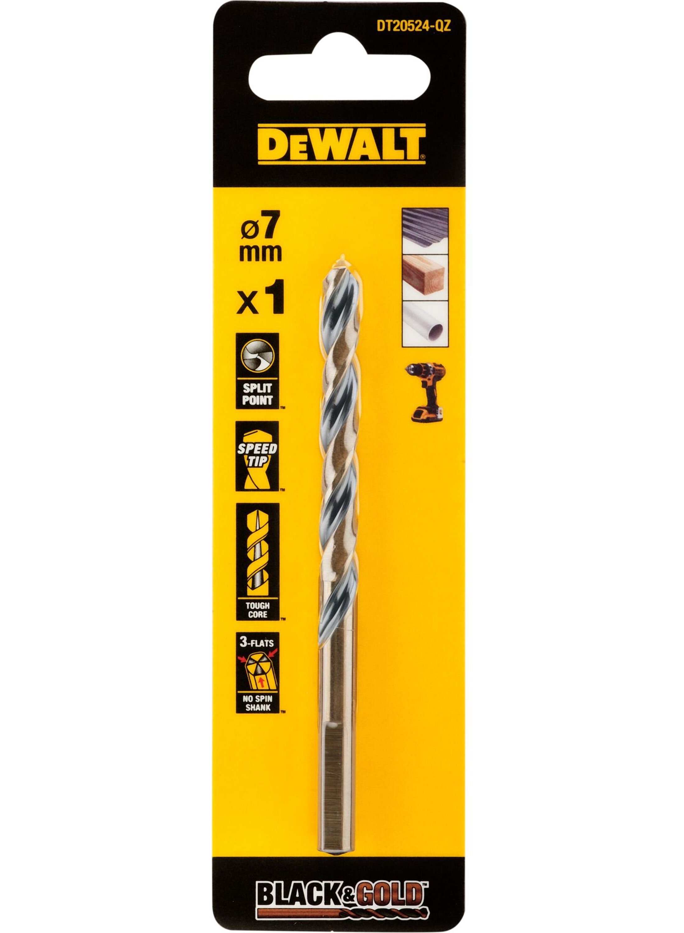 DeWalt Black & Gold Metaalboor | 7 mm - DT20524-QZ