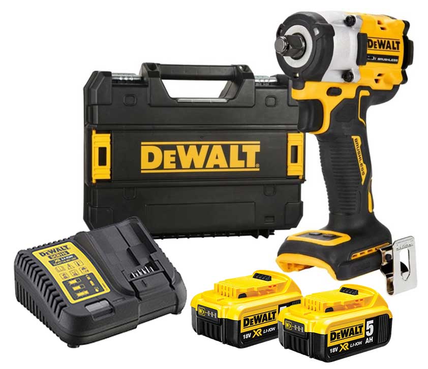 DeWalt DCF921P2T-QW - 18V XR Brushless Compacte Slagsmoersleutel | met Frictiering | 1/2" aansluiting | 2x 5.0Ah | in TSTAK