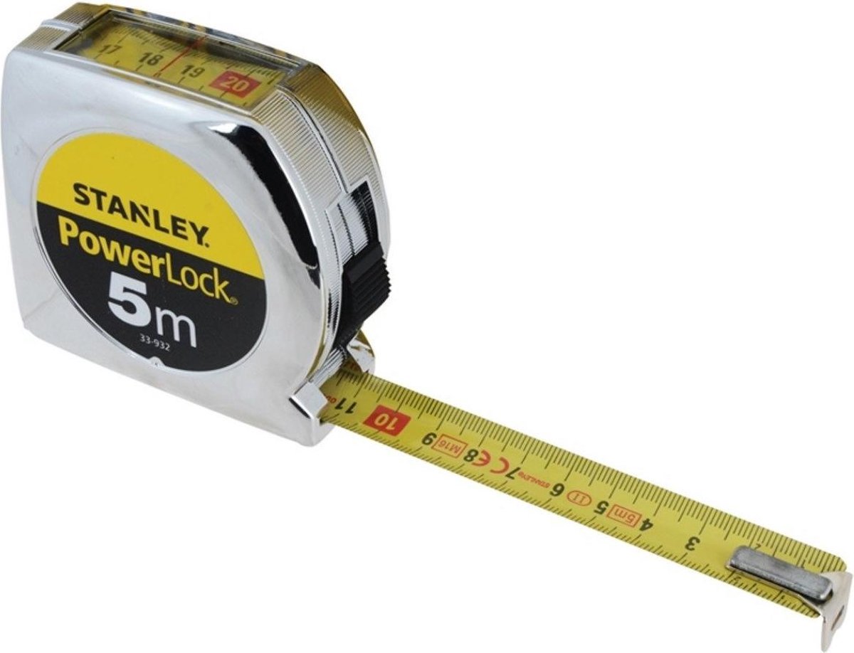 Stanley Rolbandmaat Powerlock boveninkijkvenster | 5m - 19mm