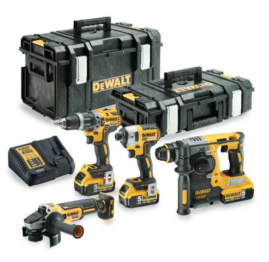 DeWalt DCK422P3 accu set | DCD796 + DCF887 + DCG405 en DCH273 in Toughsystem koffer | 18v 5.0Ah Li-ion