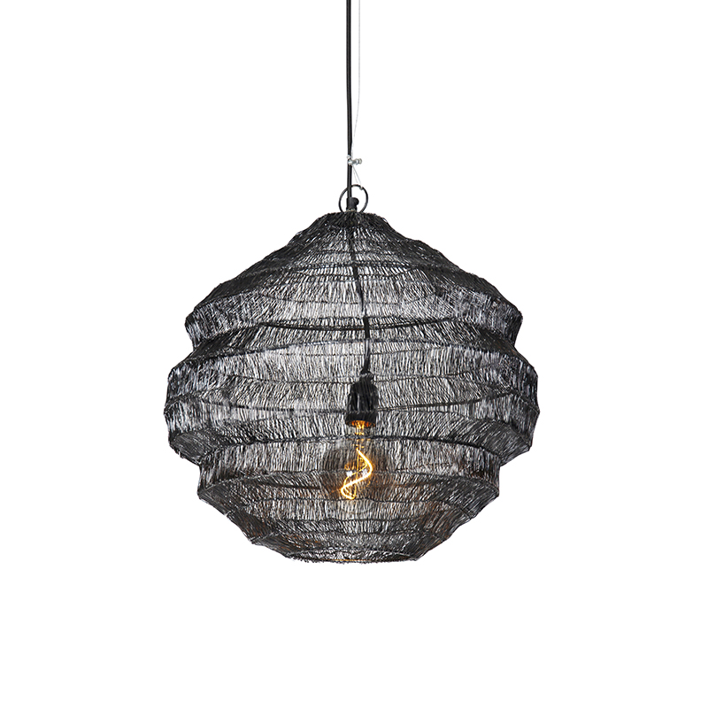 QAZQA Oosterse hanglamp 45 cm x 40 cm - Vadi - Zwart