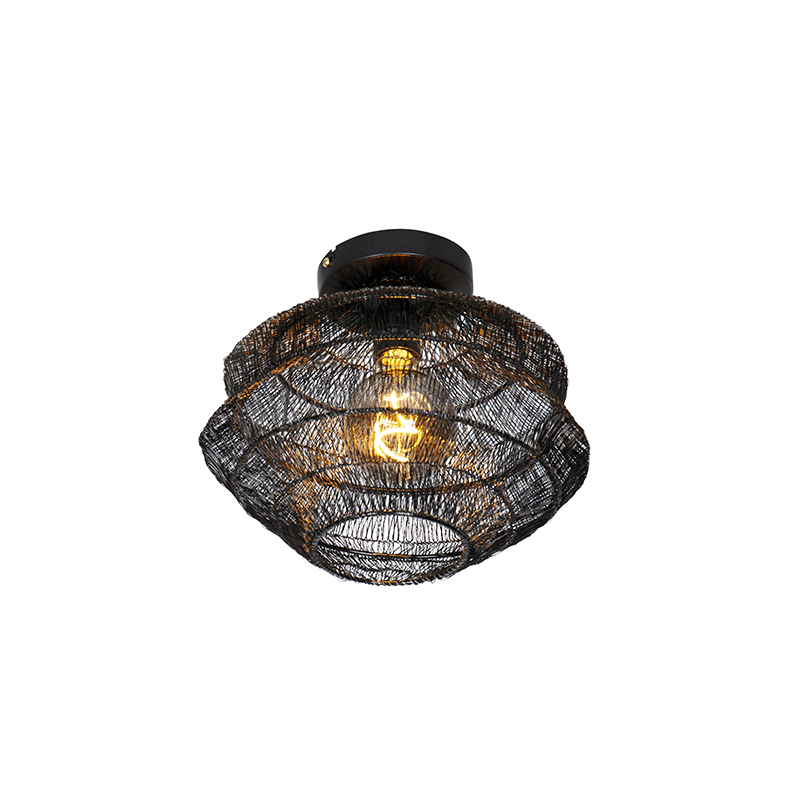 QAZQA Oosterse plafondlamp 25 cm - Vadi - Zwart