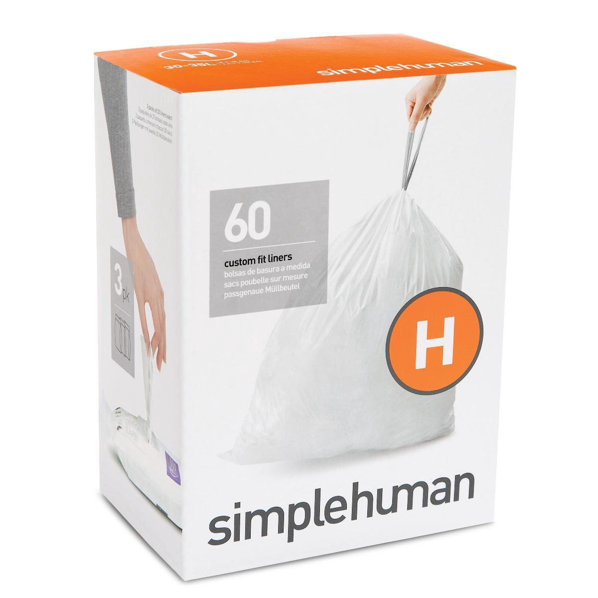 Simplehuman Vuilniszakken Code H - 30-35 Liter (60 stuks)