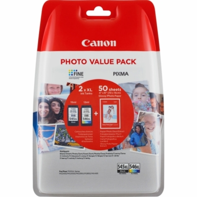 Canon PG-545XL & CL-546XL + (50pagina's fotopapier, GP-501) 8286B006 Replace: N/A