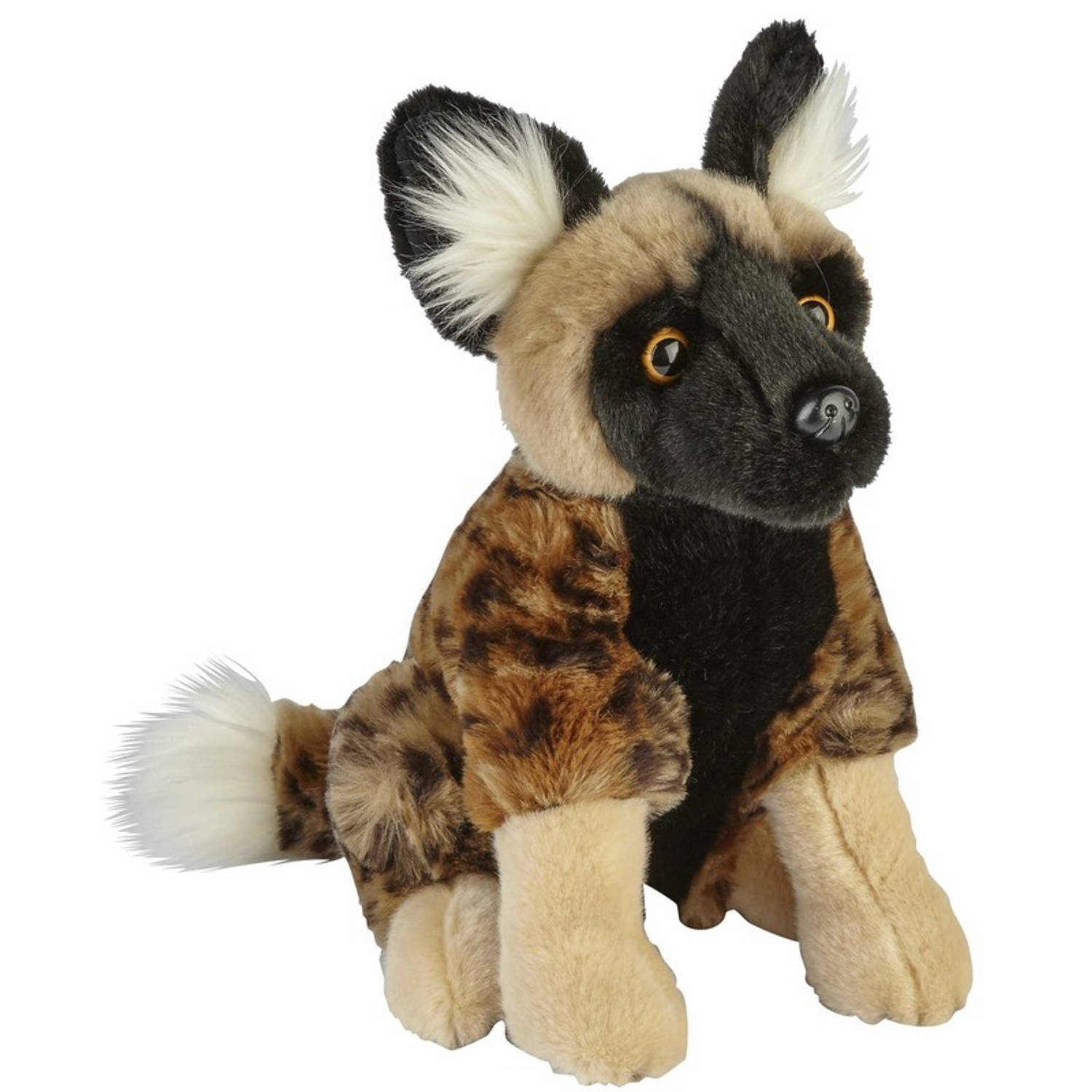 Pluchee Afrikaanse Wilde Hond/hyenahond Knuffel 28 Cm - Hyenahonden Dieren Knuffels - Speelgoed Voor Kinderen - Bruin