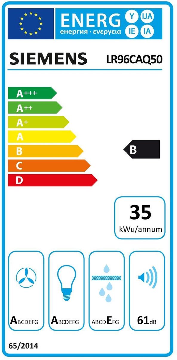 Siemens LR96CAQ50 iQ500 plafond afzuigkap - Silver