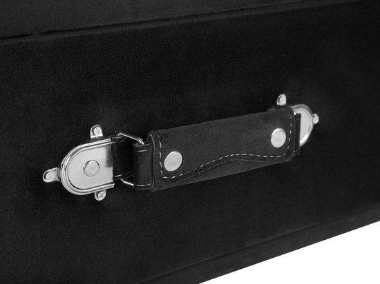 Beliani Eurostar Nachtkastje Fluweel 35 X 50 Cm - Zwart