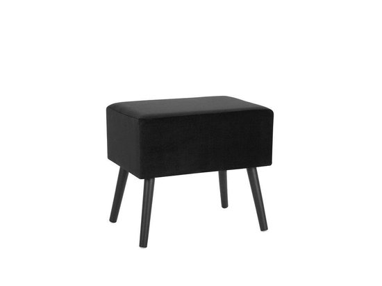 Beliani Eurostar Nachtkastje Fluweel 35 X 50 Cm - Zwart