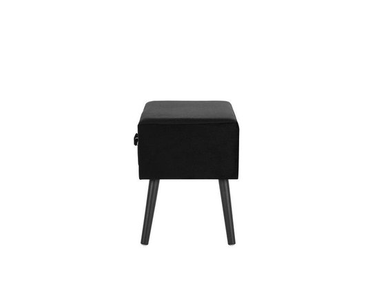 Beliani Eurostar Nachtkastje Fluweel 35 X 50 Cm - Zwart