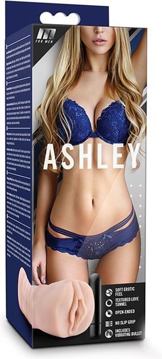 M For Men Vagina masturbator Ashley met vibratiebullet - Beige