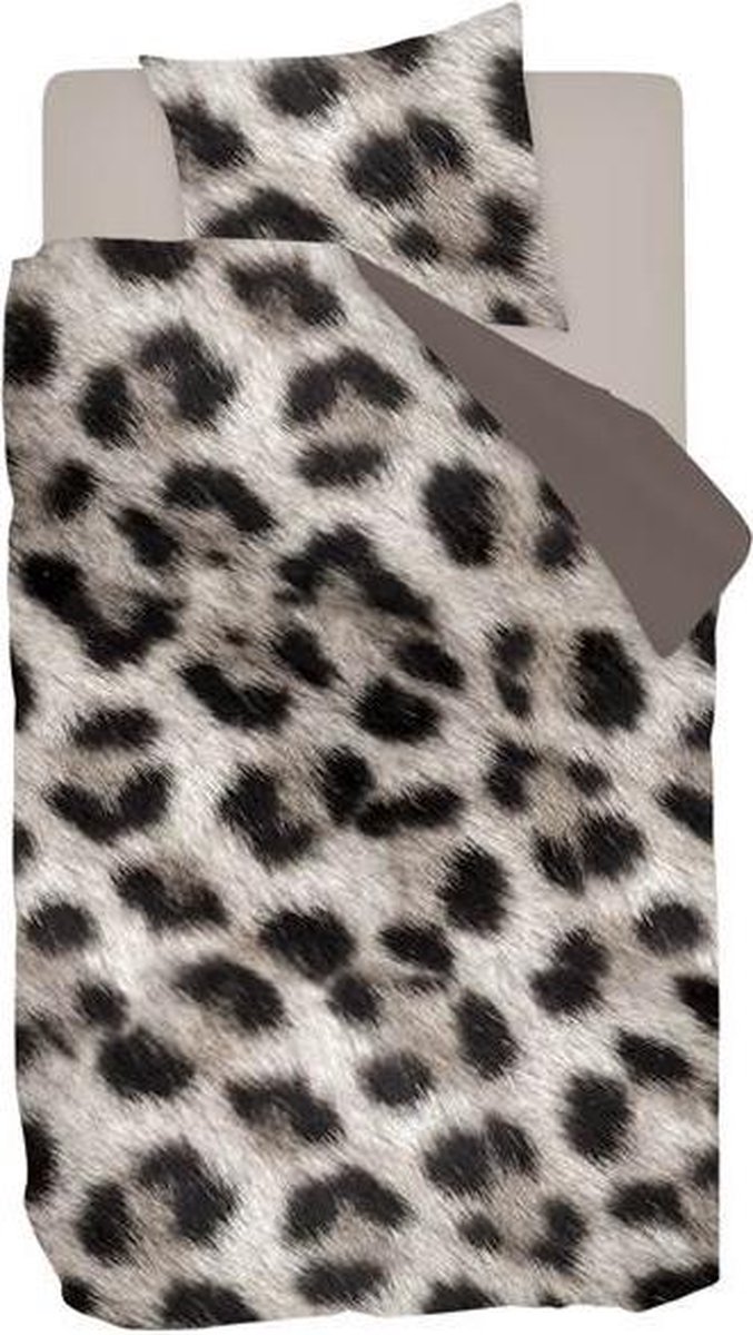 Snoozing Jaguar Flanel Dekbedovertrek - 1-persoons (140x200/220 Cm + 1 Sloop) - Flanel - Taupe