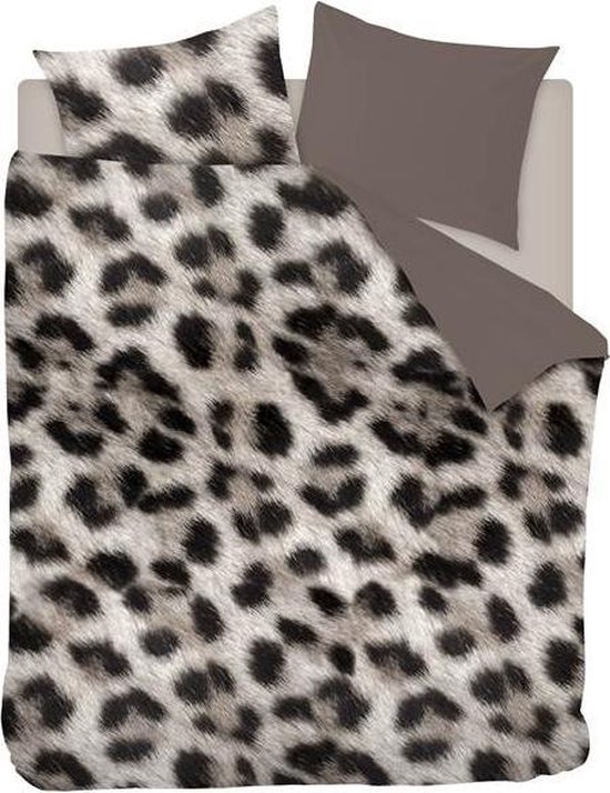 Snoozing Jaguar Flanel Dekbedovertrek - Lits-jumeaux (240x200/220 Cm + 2 Slopen) - Flanel - Taupe