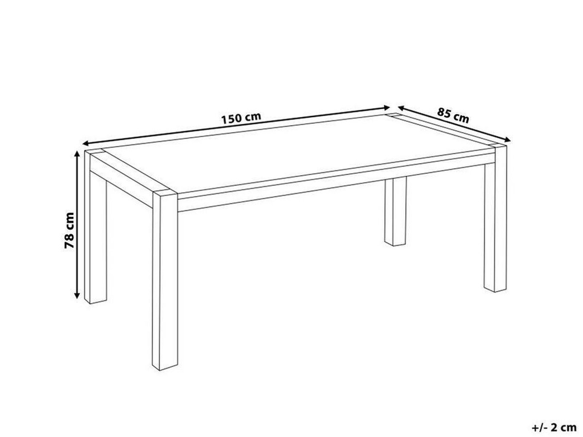 Beliani Natura Eettafel Eikenhout 85 X 150 Cm - Bruin