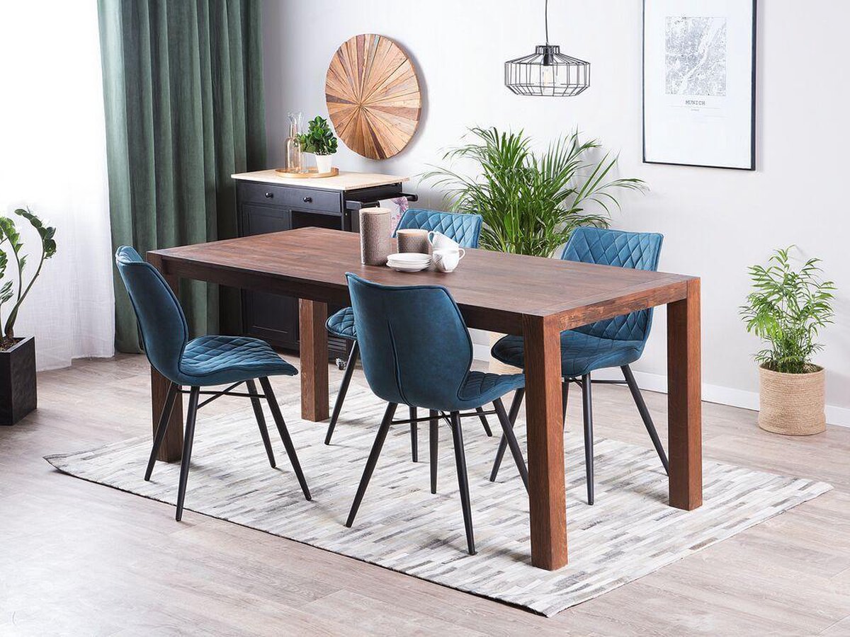 Beliani Natura Eettafel Eikenhout 85 X 150 Cm - Bruin