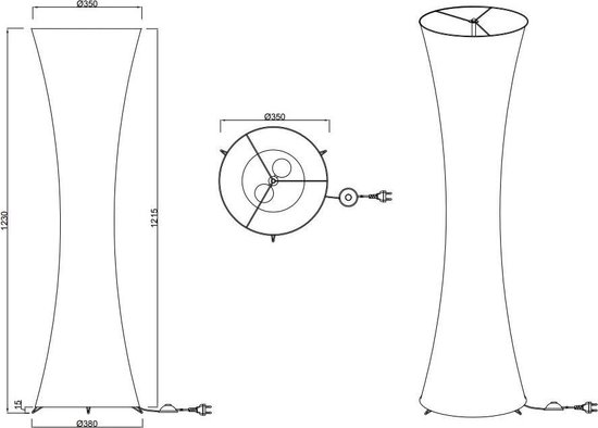 TRIO Reality - Vloerlamp Gina Mat - Zwart