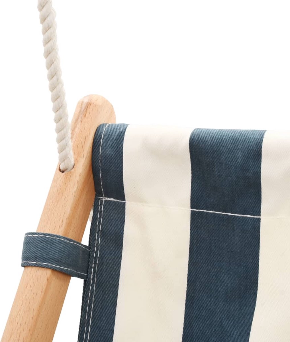 Vidaxl Babyschommel Met Veiligheidsgordel Katoen Hout - Blauw