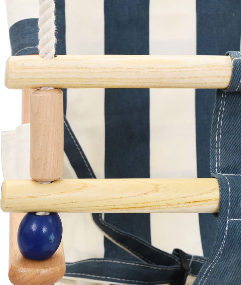 Vidaxl Babyschommel Met Veiligheidsgordel Katoen Hout - Blauw