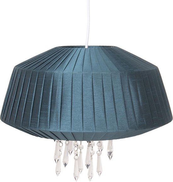 Clayre & Eef Hanglamp Ø 40*33 Cm E27/max 1*60w Kunststof 6lak0462gr - Blauw