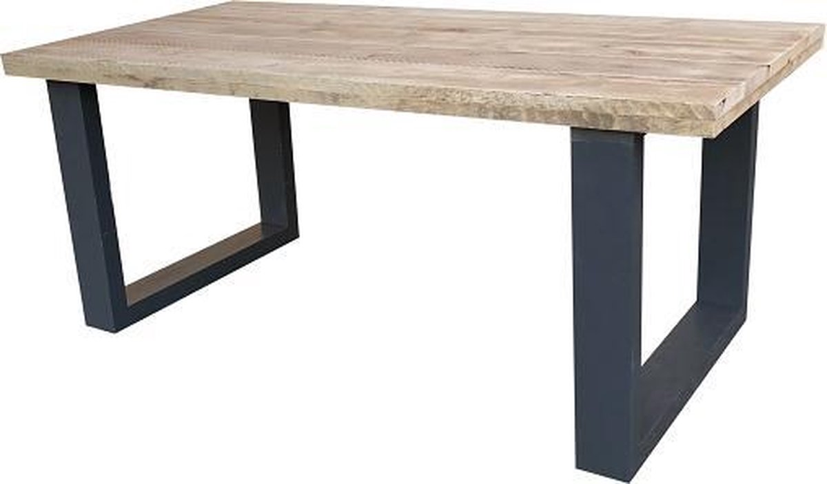 Wood4you Eettafel New England Steigerhout - Antraciet180lx78hx90d Cm - Bruin