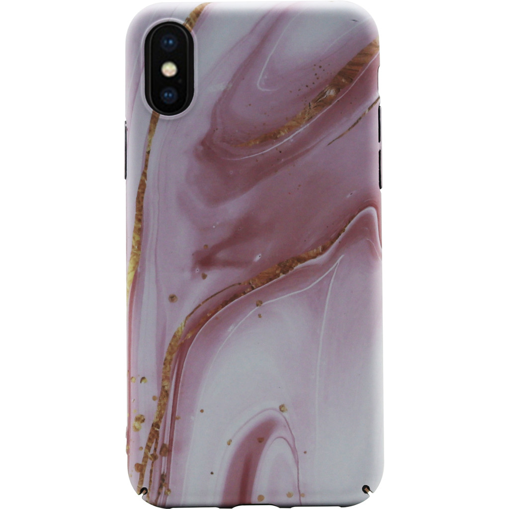 BlueBuilt Pink Marble Hard Case Apple iPhone Xs / X Back Cover