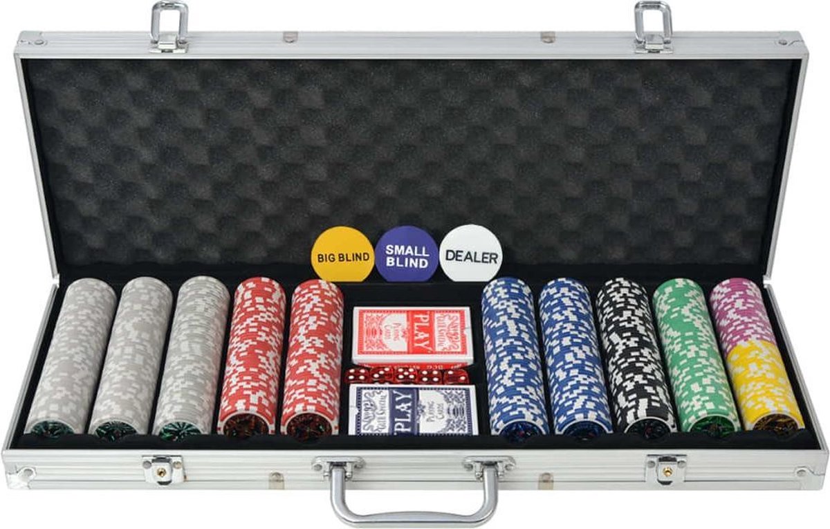 Vidaxl Pokerset Met 500 Chips Aluminium