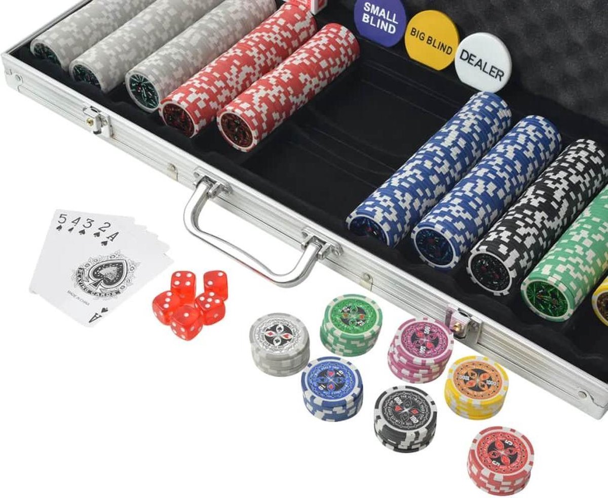 Vidaxl Pokerset Met 500 Chips Aluminium