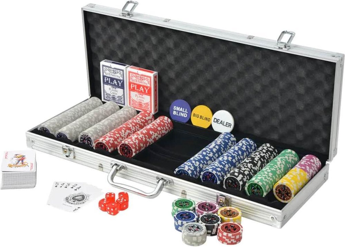 Vidaxl Pokerset Met 500 Chips Aluminium
